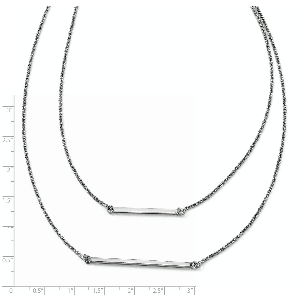 Sophia Jewelers Elegant 925 Sterling Silver Double Strand Necklace