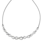 Sterling Silver RH-plat Polished Infinity w/2in ext. Necklace