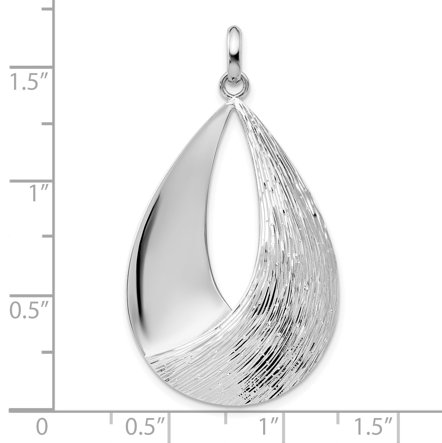 Leslie's Sterling Silver Polished and Textured Pendant