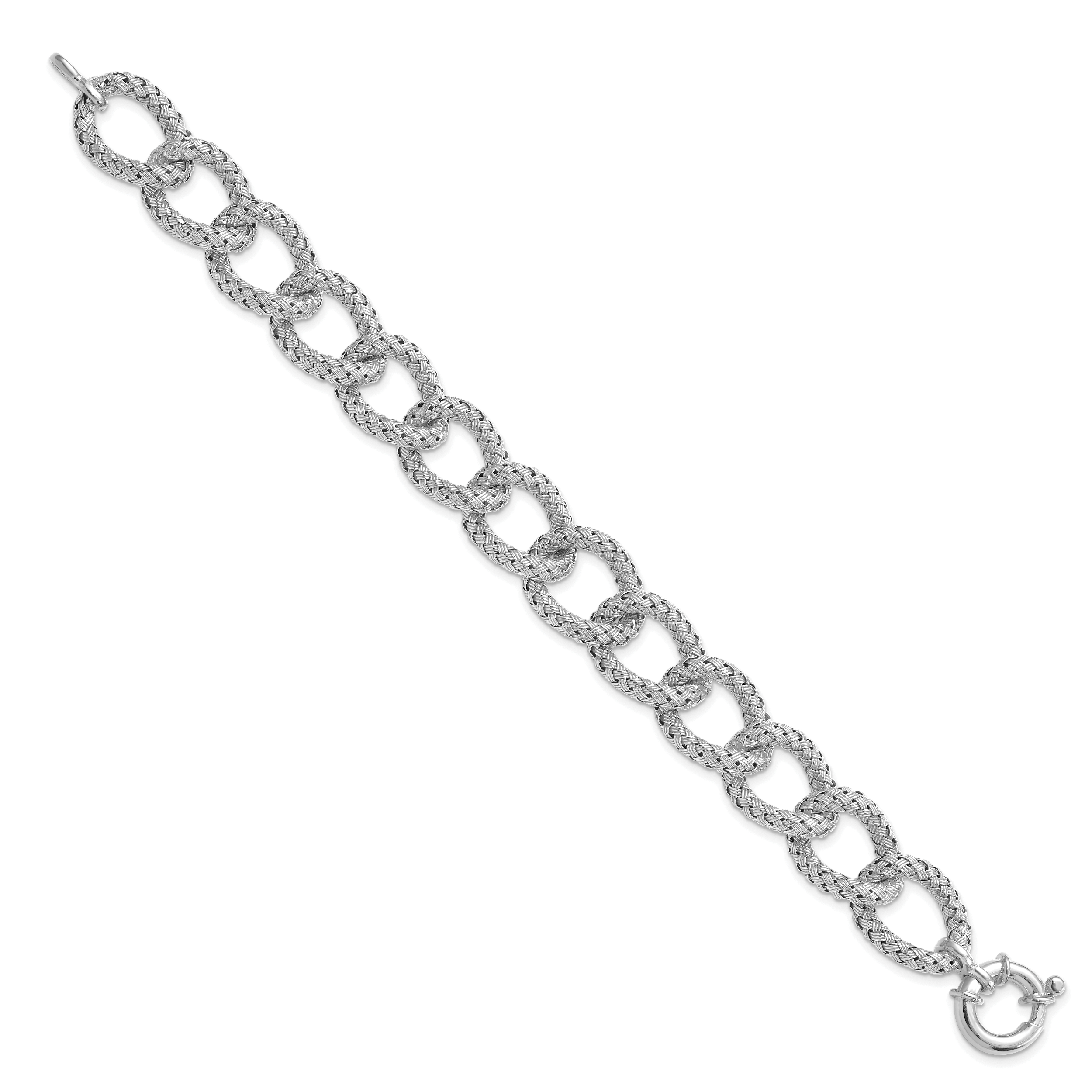 Sterling Silver Polished Textured Bracelet Secondary image