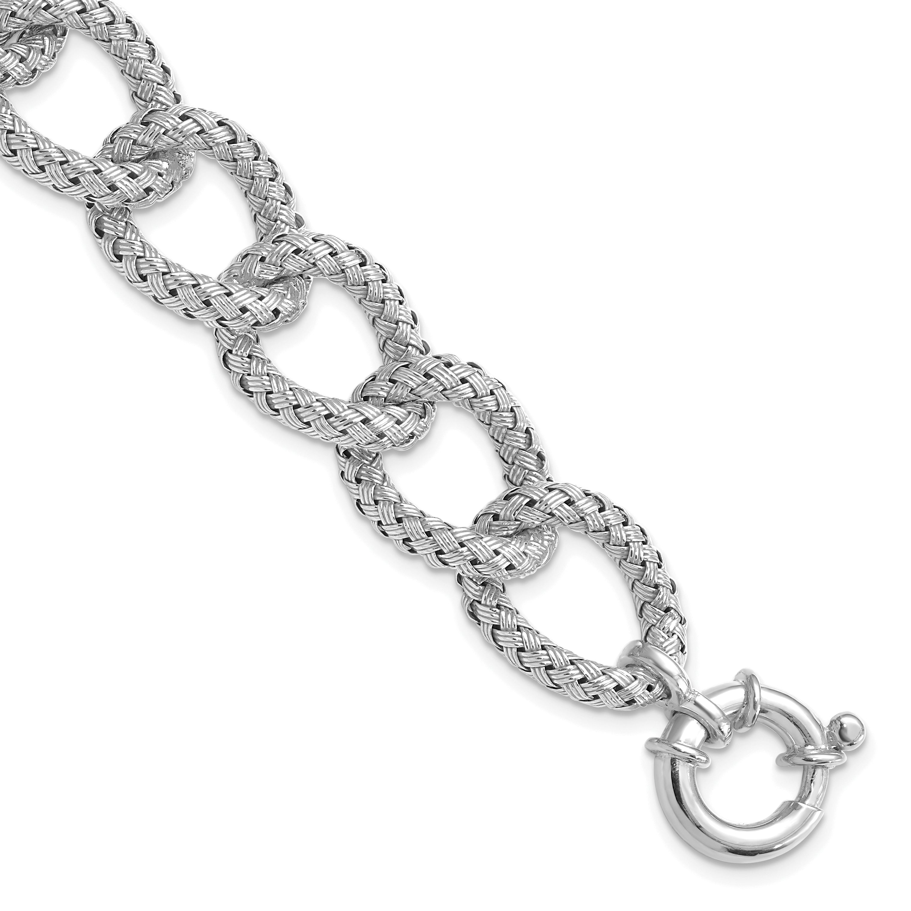 Sterling Silver Polished Textured Bracelet Main image
