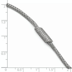 Sterling Silver Rhodium-plated CZ with 1.5in ext. Bracelet - 7