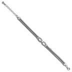 Sterling Silver Rhodium-plated CZ with 1.5in ext. Bracelet