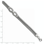 Sterling Silver Rhodium-plated CZ with 1.5in ext. Bracelet