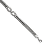Sterling Silver Rhodium-plated CZ with 1.5in ext. Bracelet