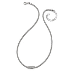 Sterling Silver 925 Fancy Necklace with Clear CZ Elegance by Sophia Jewelers