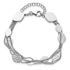 Sterling Silver Polished D/C 4-strand with 1.5in ext. Bracelet