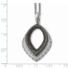 Leslie's Sterling Silver Polished/Textured Ruthenium-plated Pendant