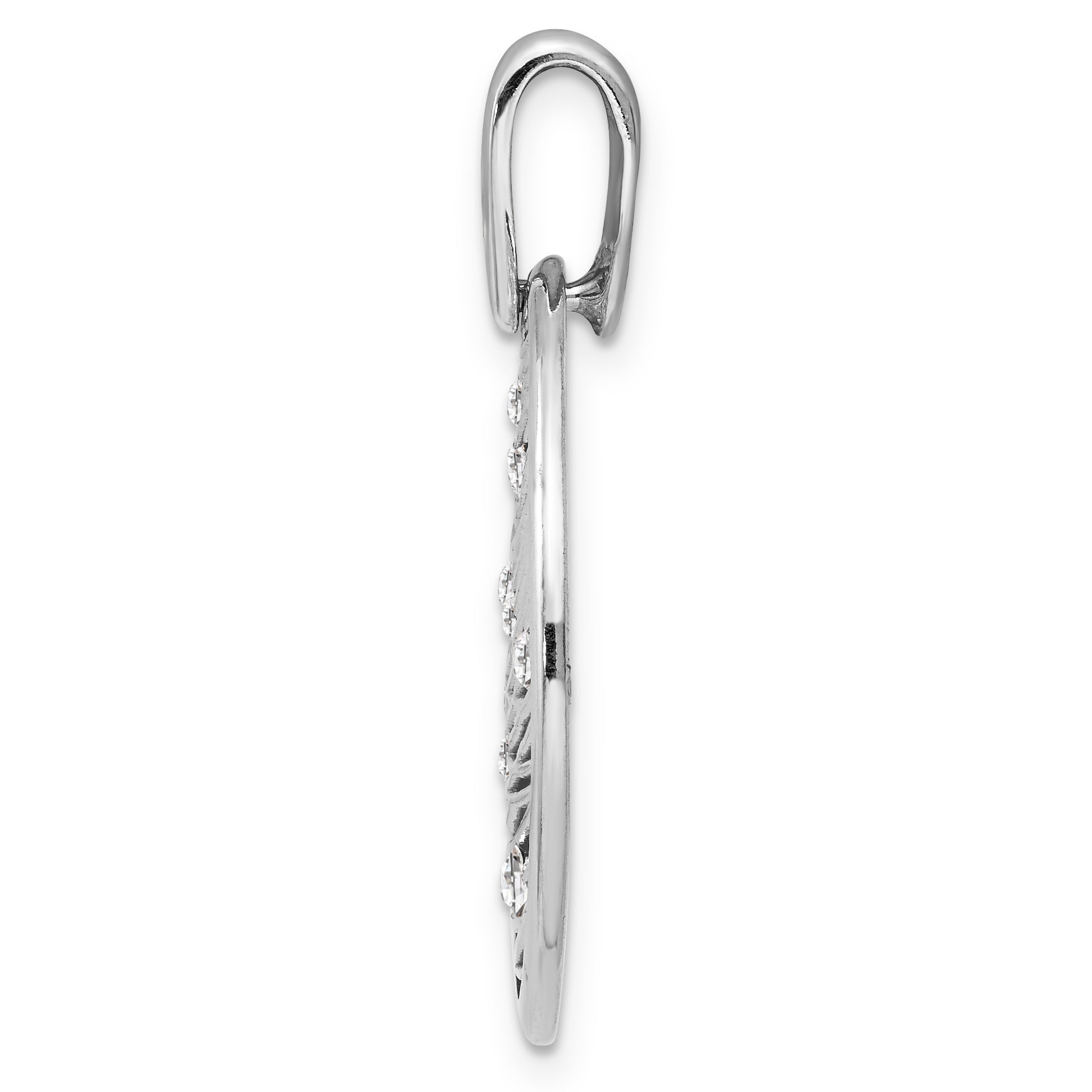 Leslie's Sterling Silver Polished Preciosa Crystal Pendant Secondary image