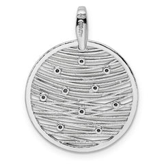 Leslie's Sterling Silver Polished Preciosa Crystal Pendant