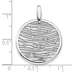 Leslie's Sterling Silver Polished Preciosa Crystal Pendant