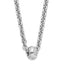 Sterling Silver Polished CZ Bead Necklace