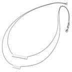 Polished Double Bar Necklace in Sterling Silver