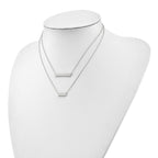 Polished Double Bar Necklace in Sterling Silver