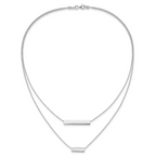 Polished Double Bar Necklace in Sterling Silver