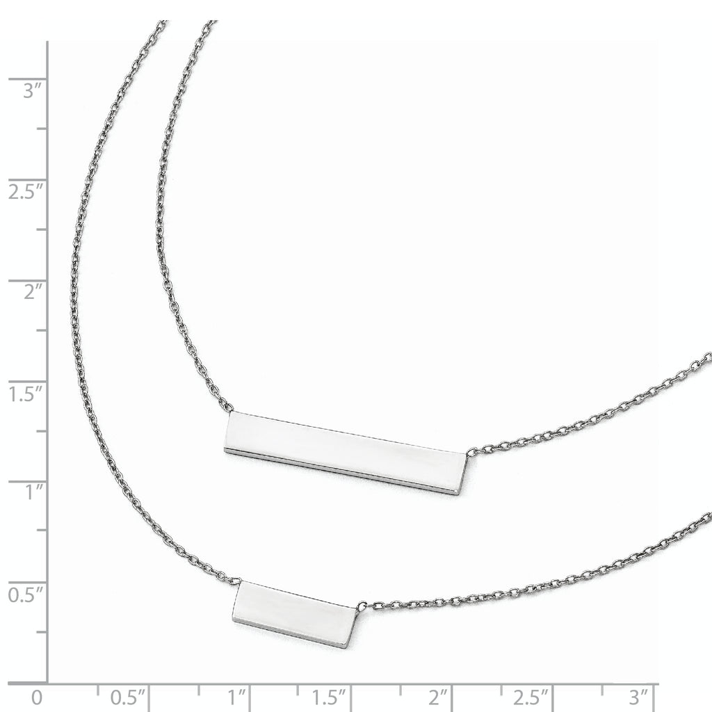 Polished Double Bar Necklace in Sterling Silver