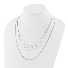 Sophia Jewelers Sterling Silver Double-Strand Curb Necklace Polished Elegance