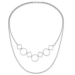 Sophia Jewelers Sterling Silver Double-Strand Curb Necklace Polished Elegance