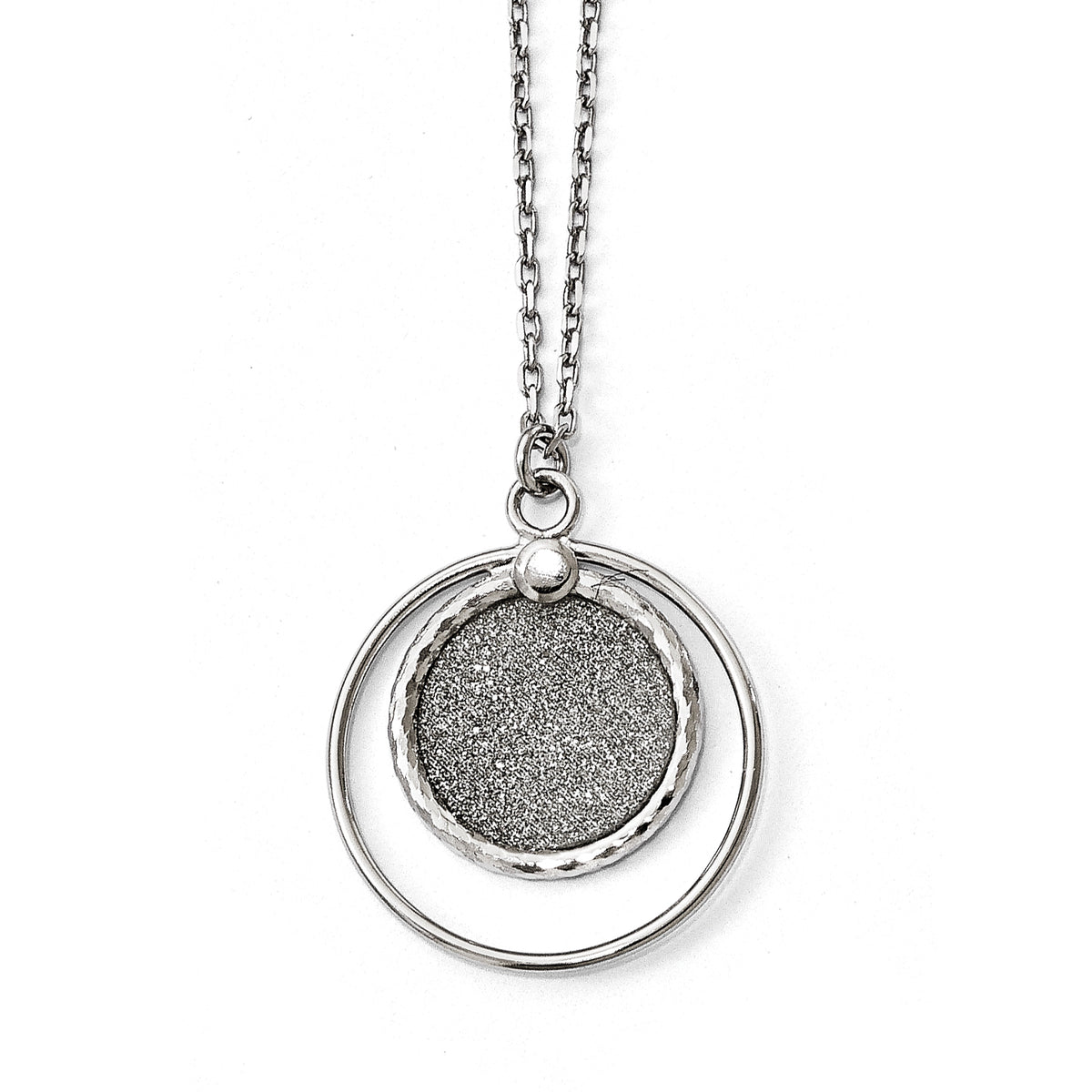 Sterling Silver Laser Textured with 1in ext. Necklace