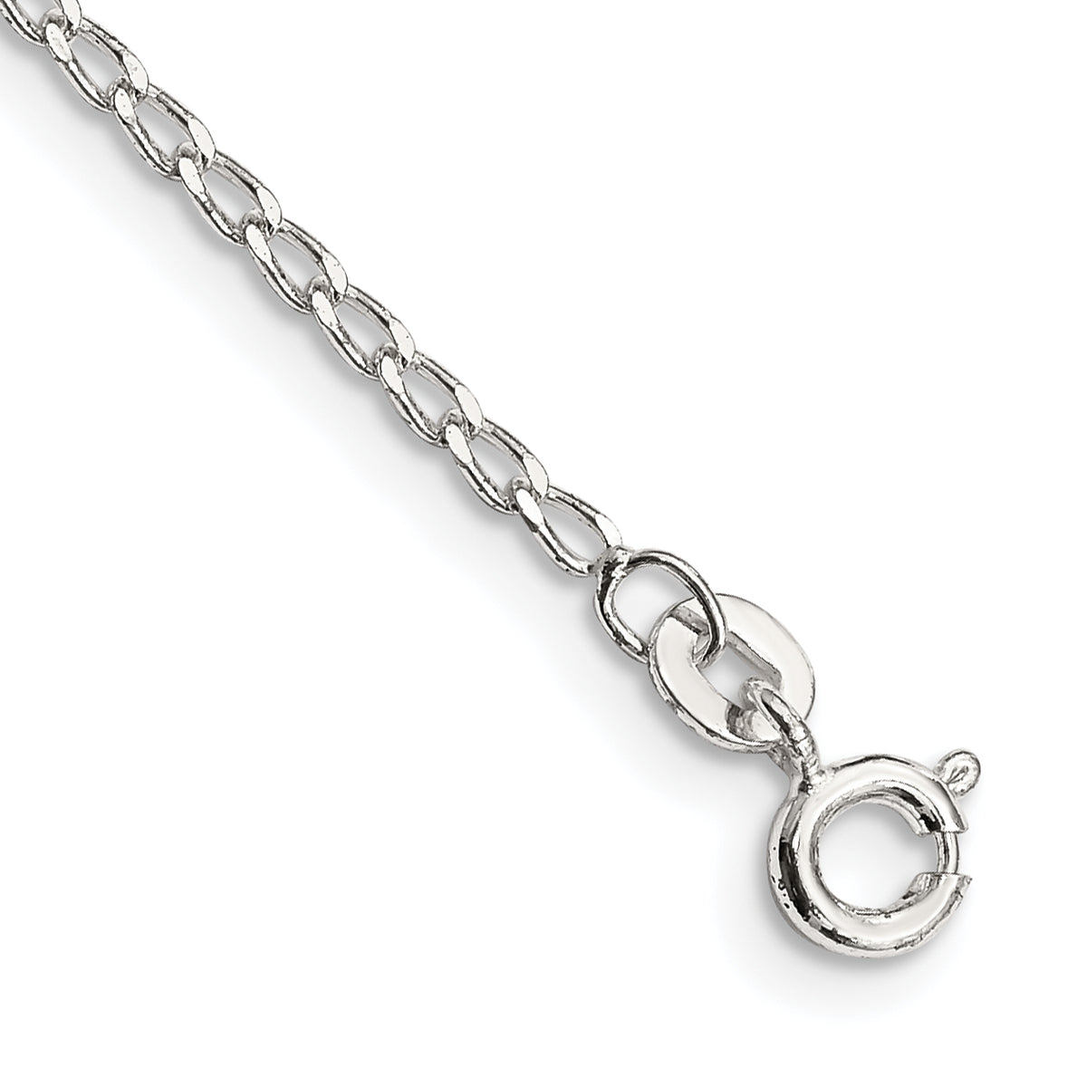 Sterling Silver 1.5mm Open Elongated Link Chain Anklet