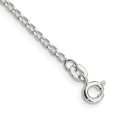 Sterling Silver 1.5mm Open Elongated Link Chain Anklet