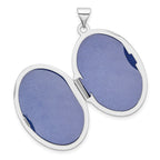 Sterling Silver Rhodium-Plated Scroll Oval Locket