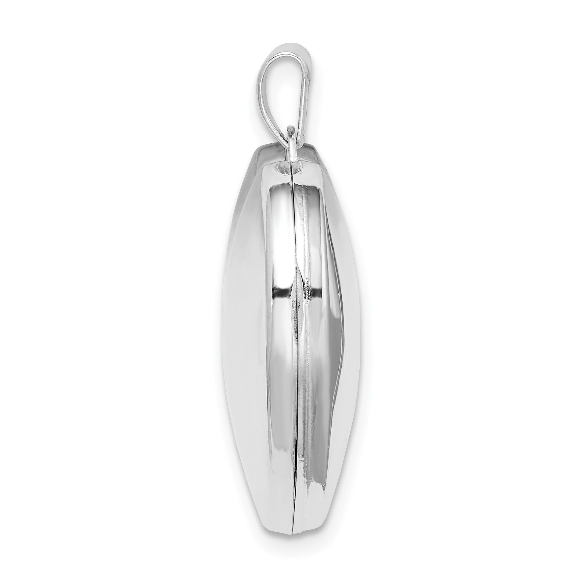 Sterling Silver Rhodium-plated Plain 21mm Heart Locket Secondary image