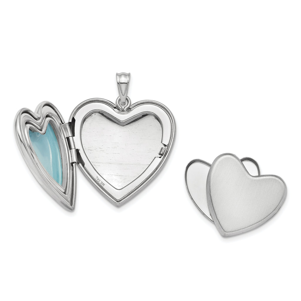 Sterling Silver Rhodium-plated Always With You Ash Holder Heart Locket