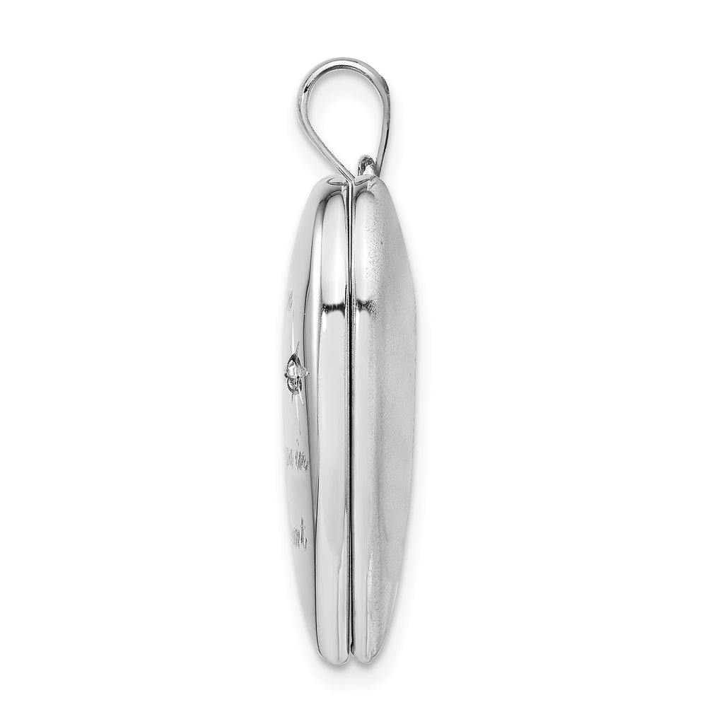 Sterling Silver Rhodium-plate God Has.. Diamond Ash Holder Heart Locket