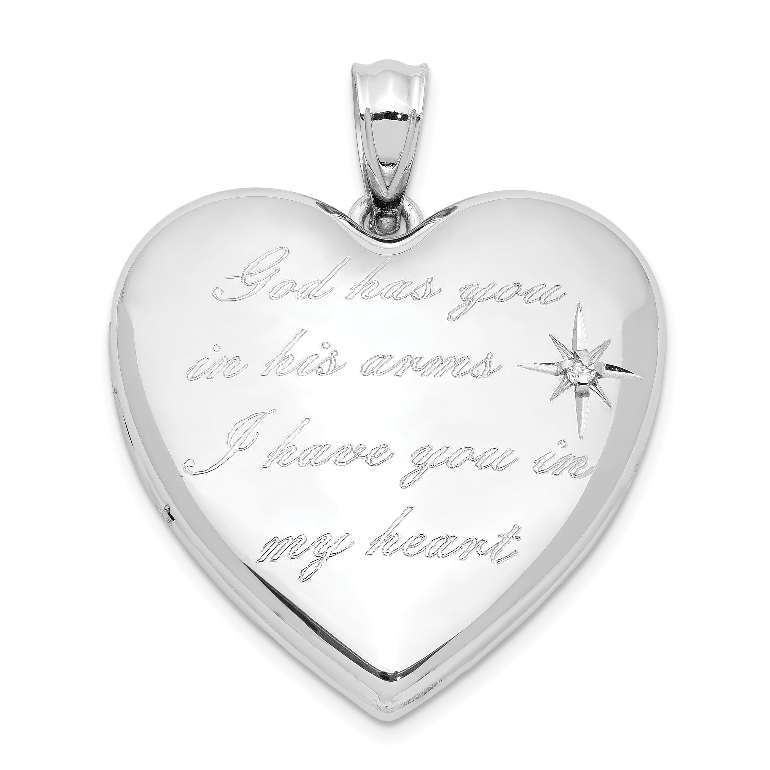 Sterling Silver Rhodium-plate God Has.. Diamond Ash Holder Heart Locket Main image