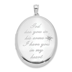 Sterling Silver Rhodium-plated God Has.. Diamond Ash Holder Oval Locket