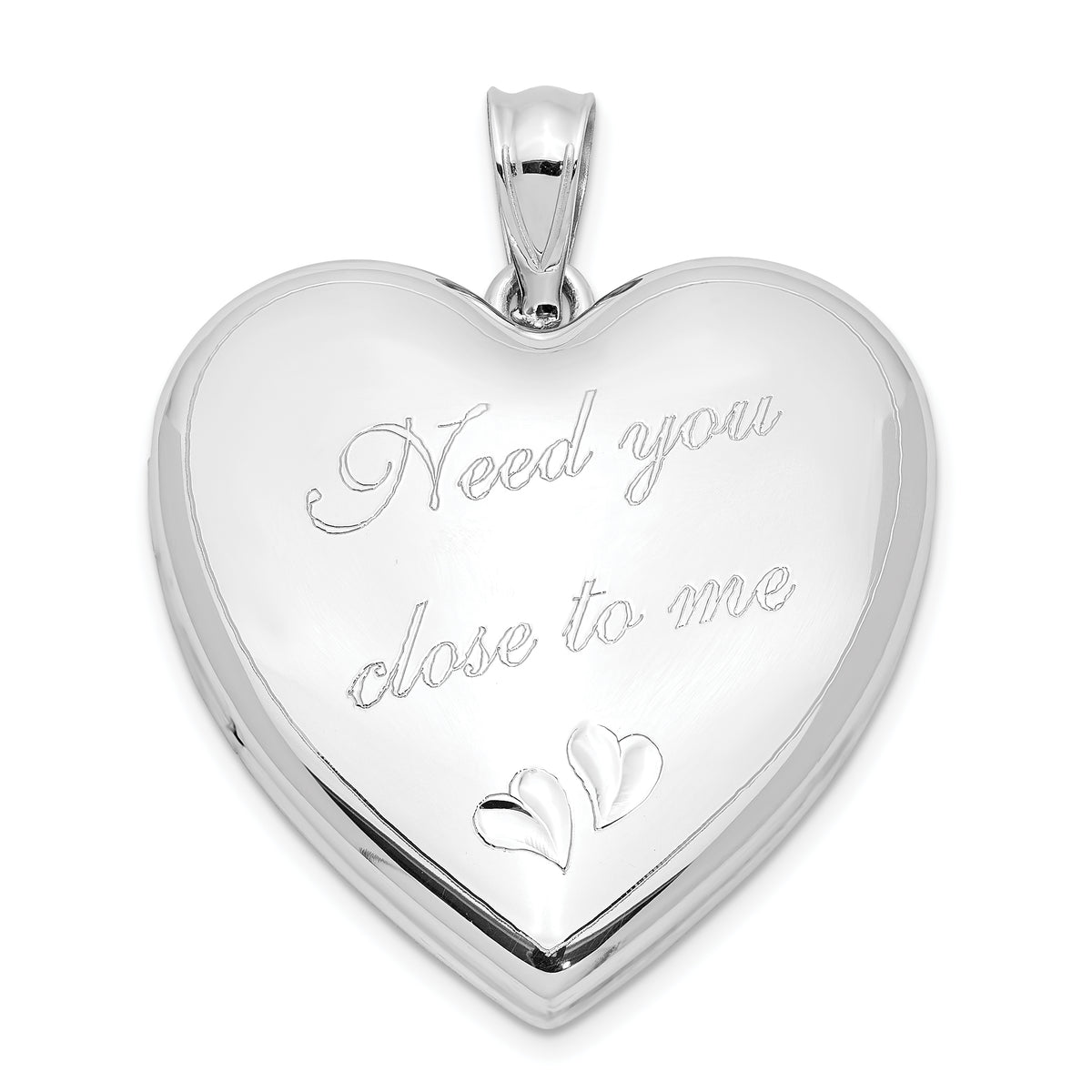 Sterling Silver Rhodium-plated Need You Close.. Ash Holder Heart Locket