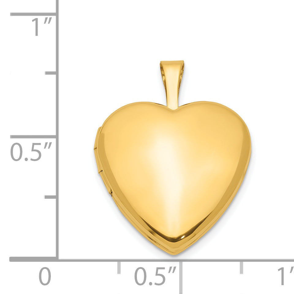 1/20 Gold Filled Satin and Polished 2-Frame 15mm Heart Locket