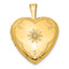 1/20 Gold Filled with Diamond Flower Design 15mm Heart Locket