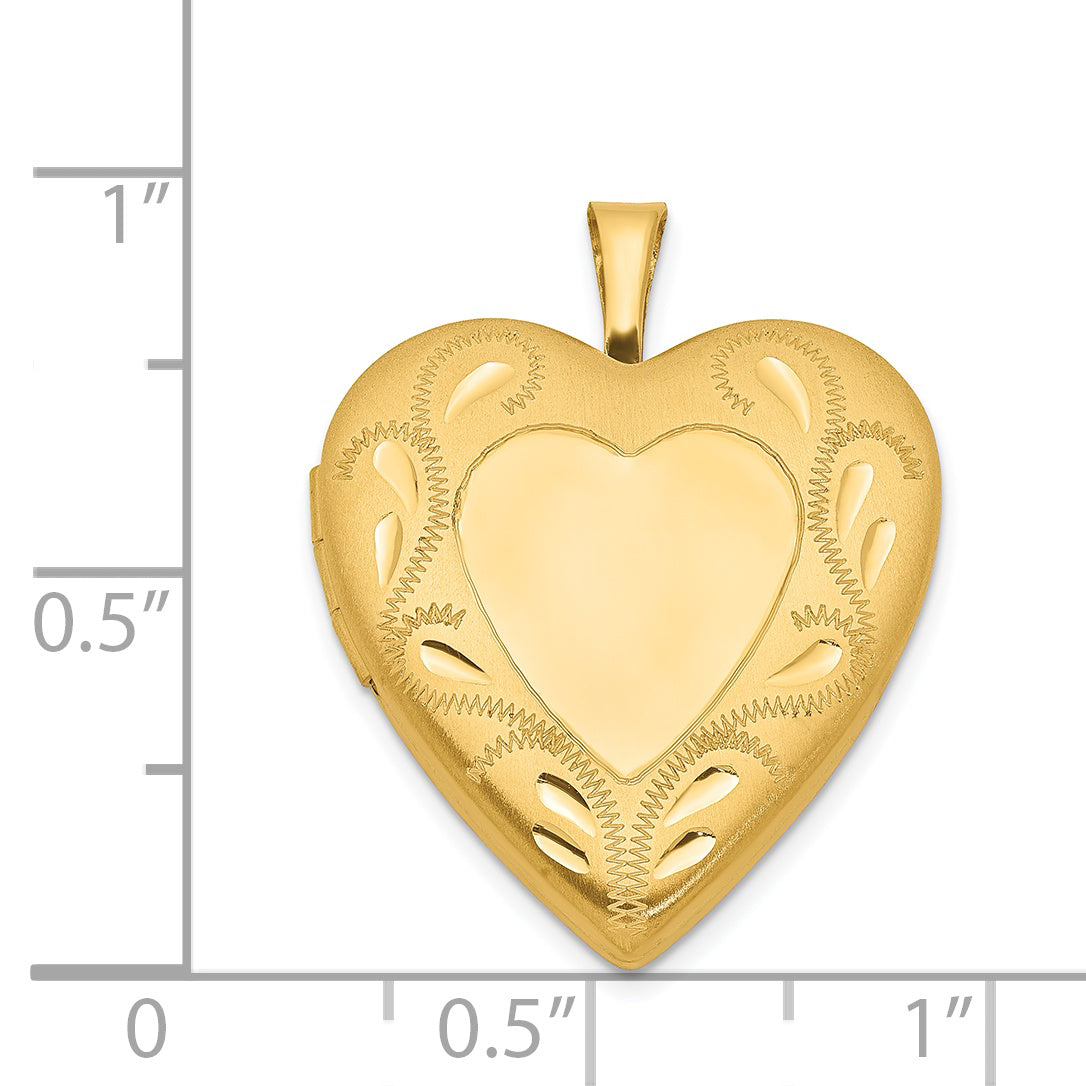 1/20 Gold Filled Polished & Satin Fancy Border 19mm Heart Locket