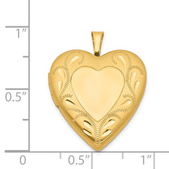 1/20 Gold Filled Polished & Satin Fancy Border 19mm Heart Locket