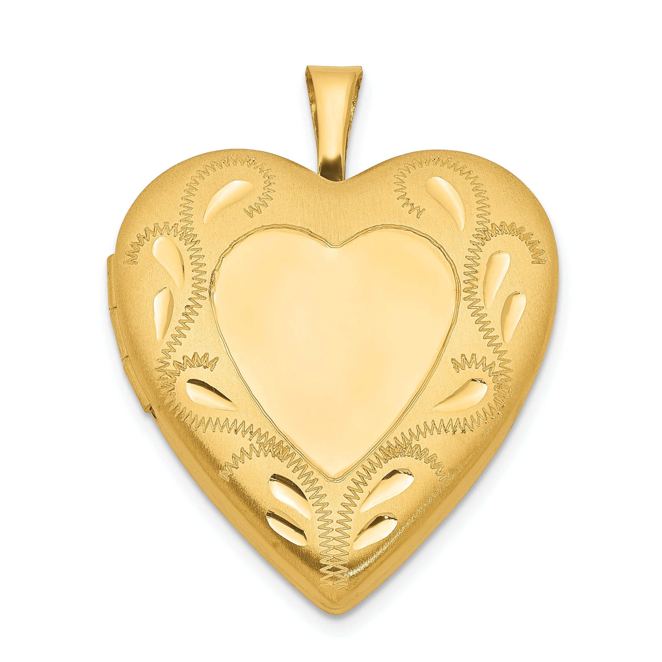 1/20 Gold Filled Polished & Satin Fancy Border 19mm Heart Locket Main image