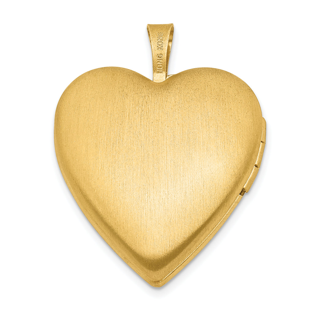 1/20 Gold Filled & White Rhodium Satin Butterfly 19mm Heart Locket
