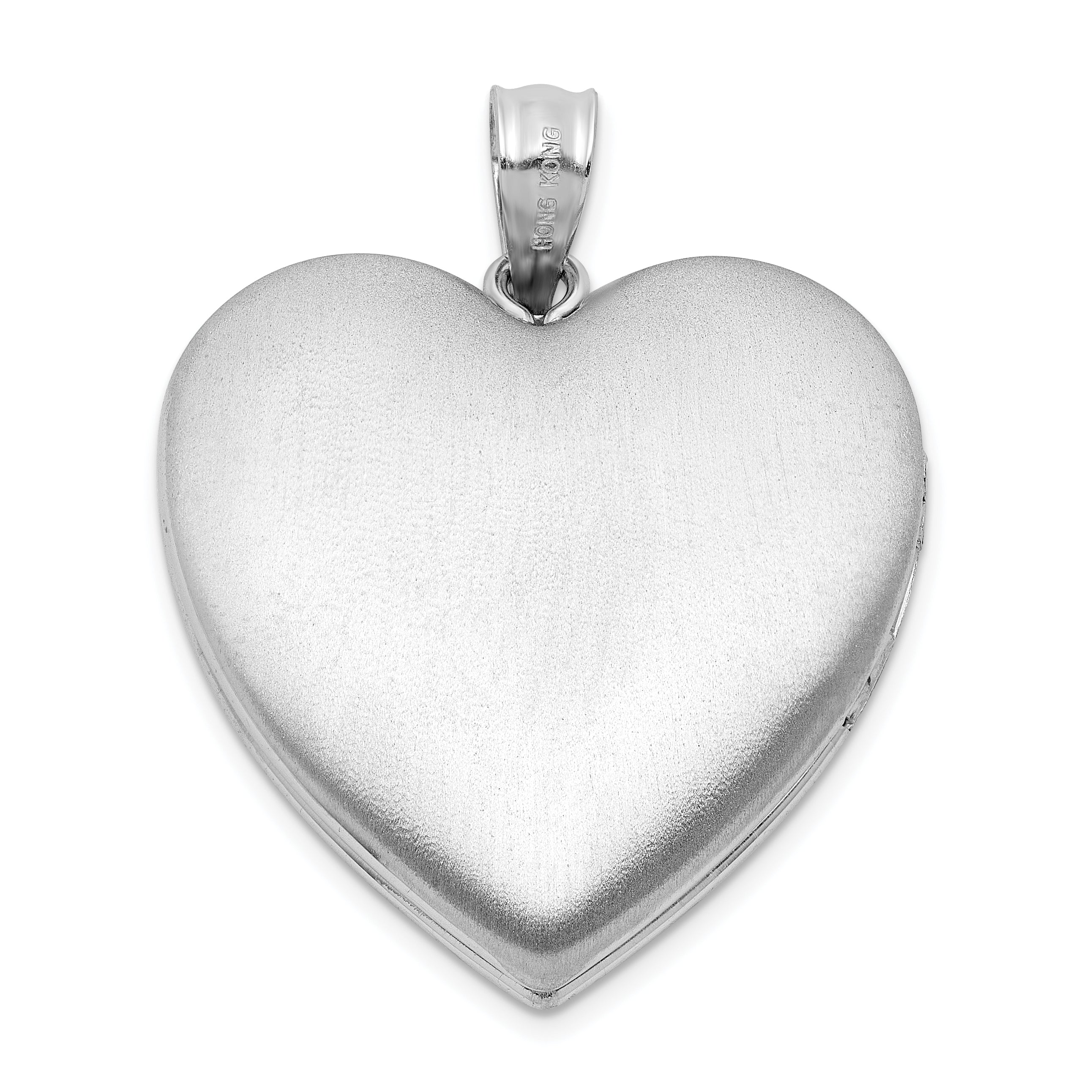 Sterling Silver Rh-plated Filigree Always In My Heart 24mm Heart Locket