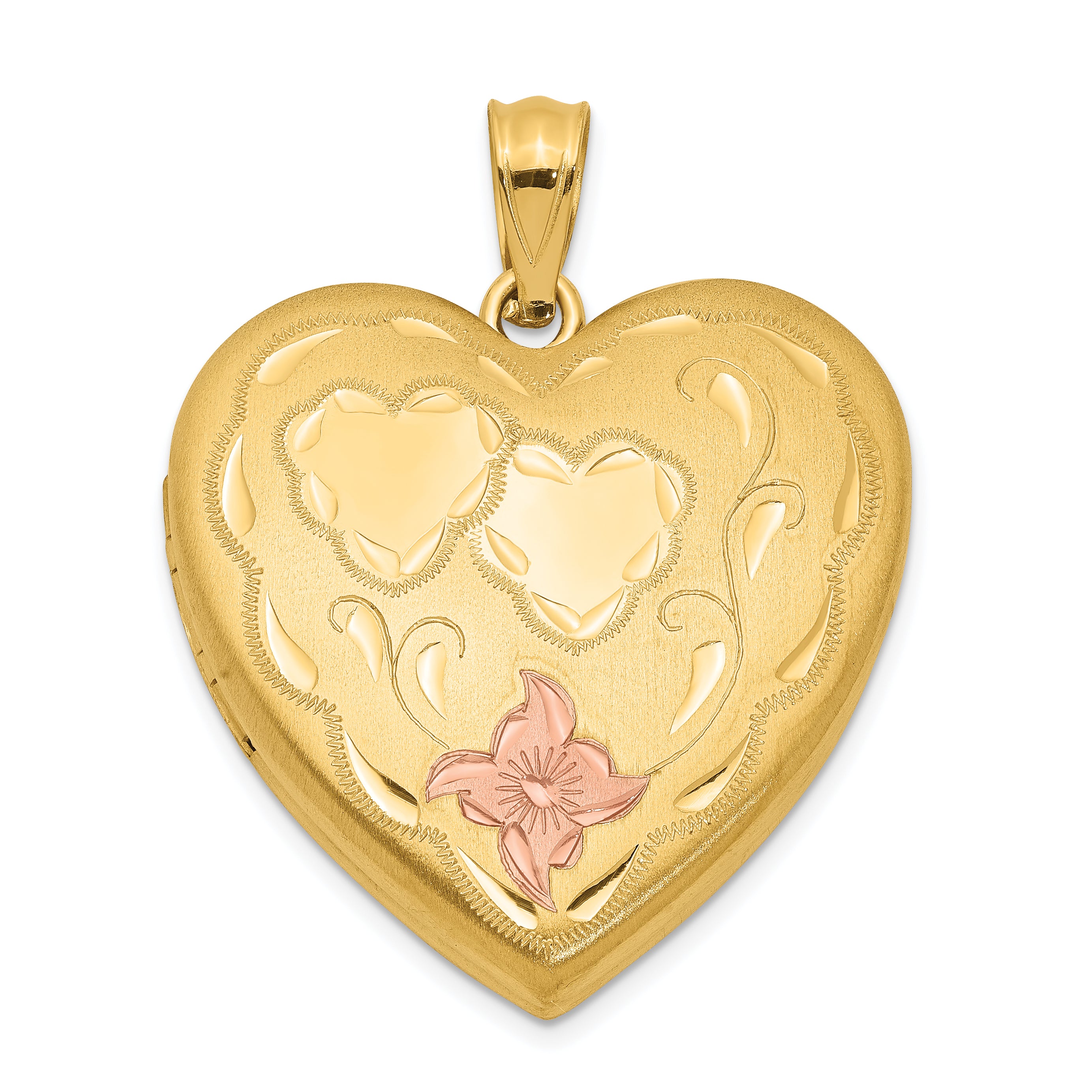1/20 Gold Filled 4-Frame Enameled Heart Locket Main image