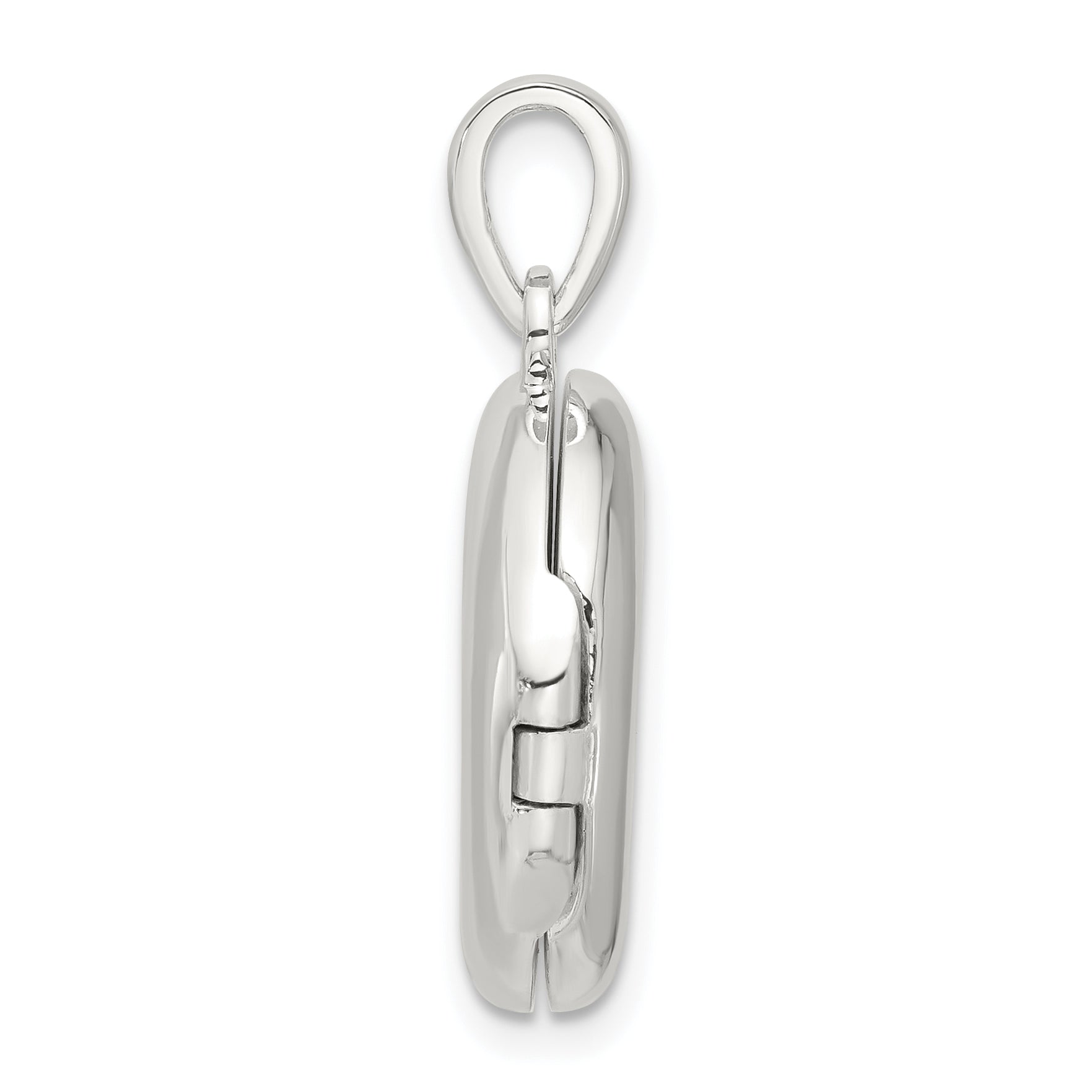 Sterling Silver E-coated CZ 19mm Round Locket