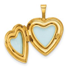 1/20 Gold Filled Polished & Textured Diamond 16mm Floral Heart Locket