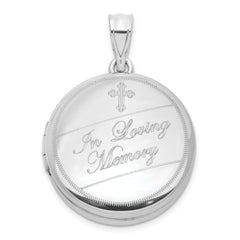 Sterling Silver RH-plated IN LOVING MEMORY 20mm Ash Holder Locket