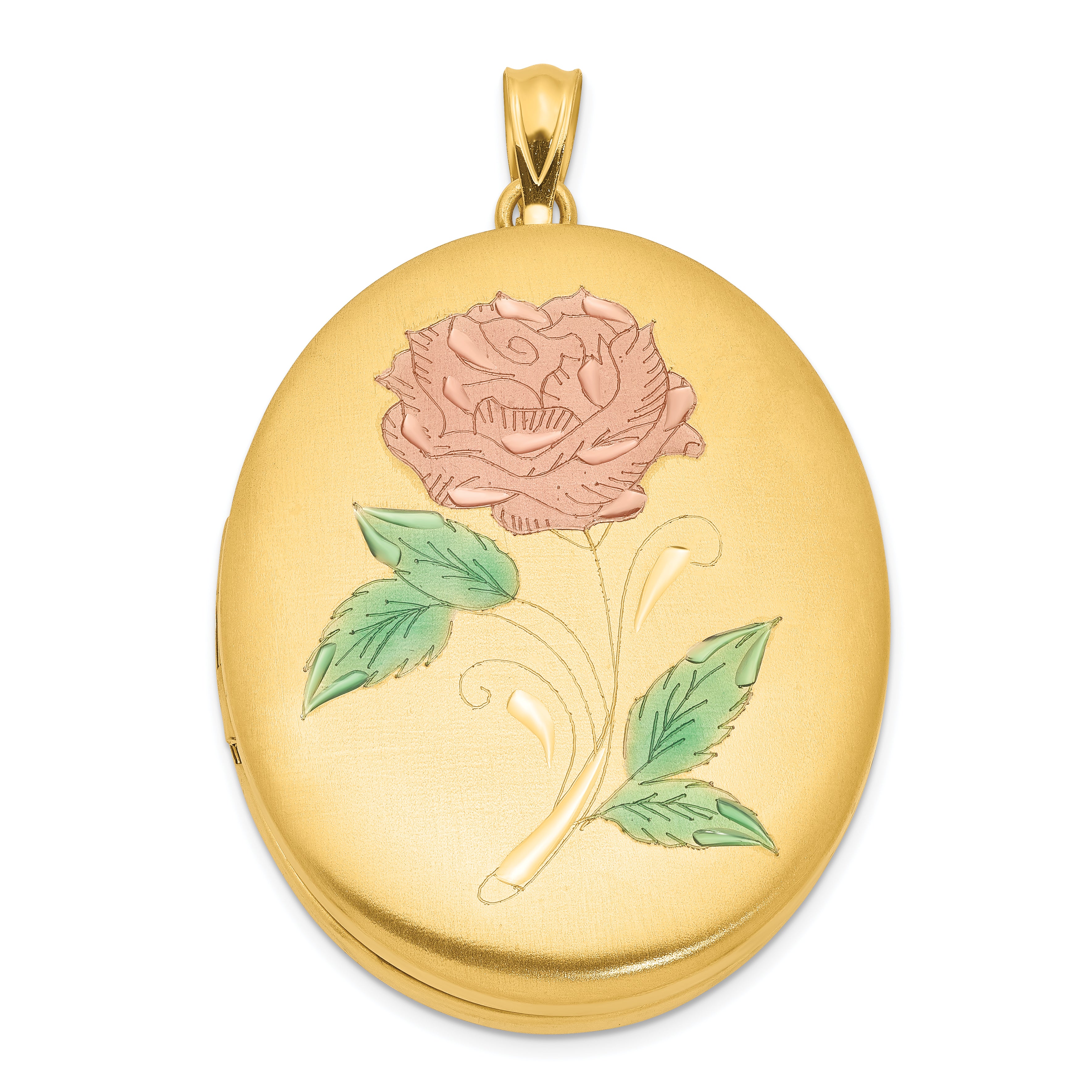 1/20 Gold Filled 34mm Enameled Flower Oval Locket Main image