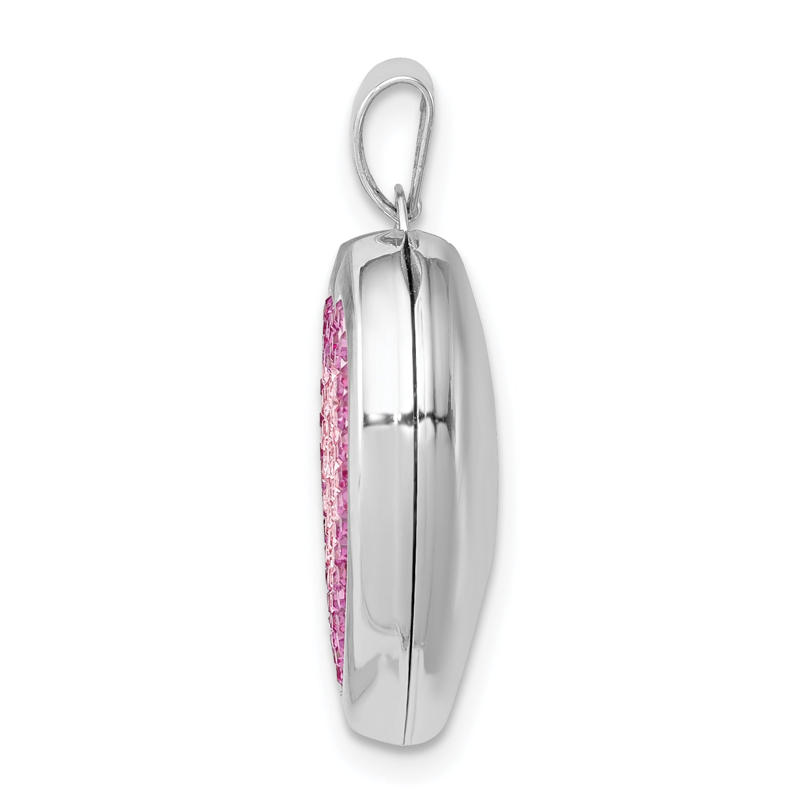 Sterling Silver Rhodium-plated 18mm Preciosa Crystal Heart Locket Secondary image