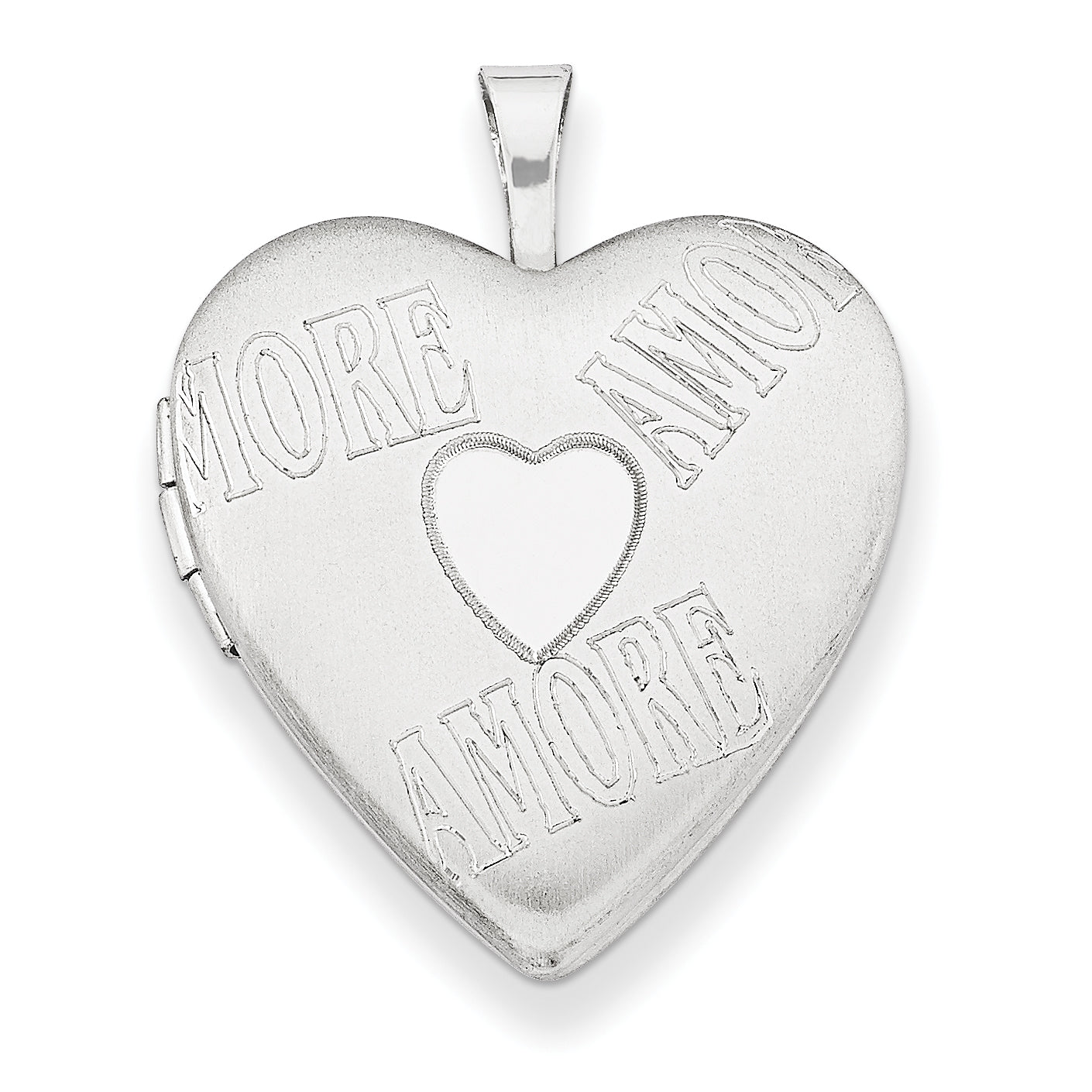 Sterling Silver 20mm with AMORE Heart Locket Main image