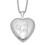 Sterling Silver Rhodium-plated 16mm Cat Heart Locket Necklace