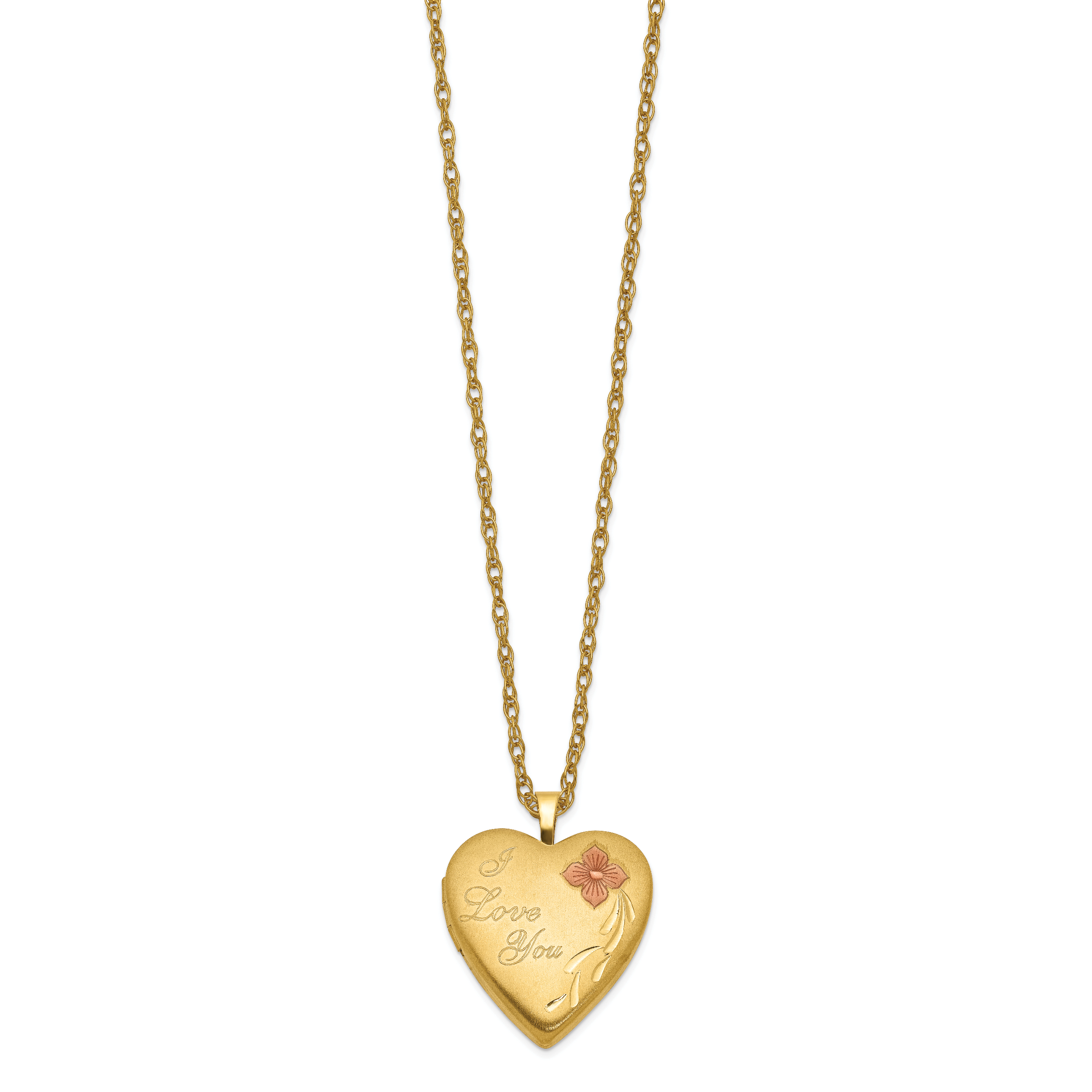 1/20 Gold Filled 20mm Enameled I Love You Heart Locket Necklace Secondary image