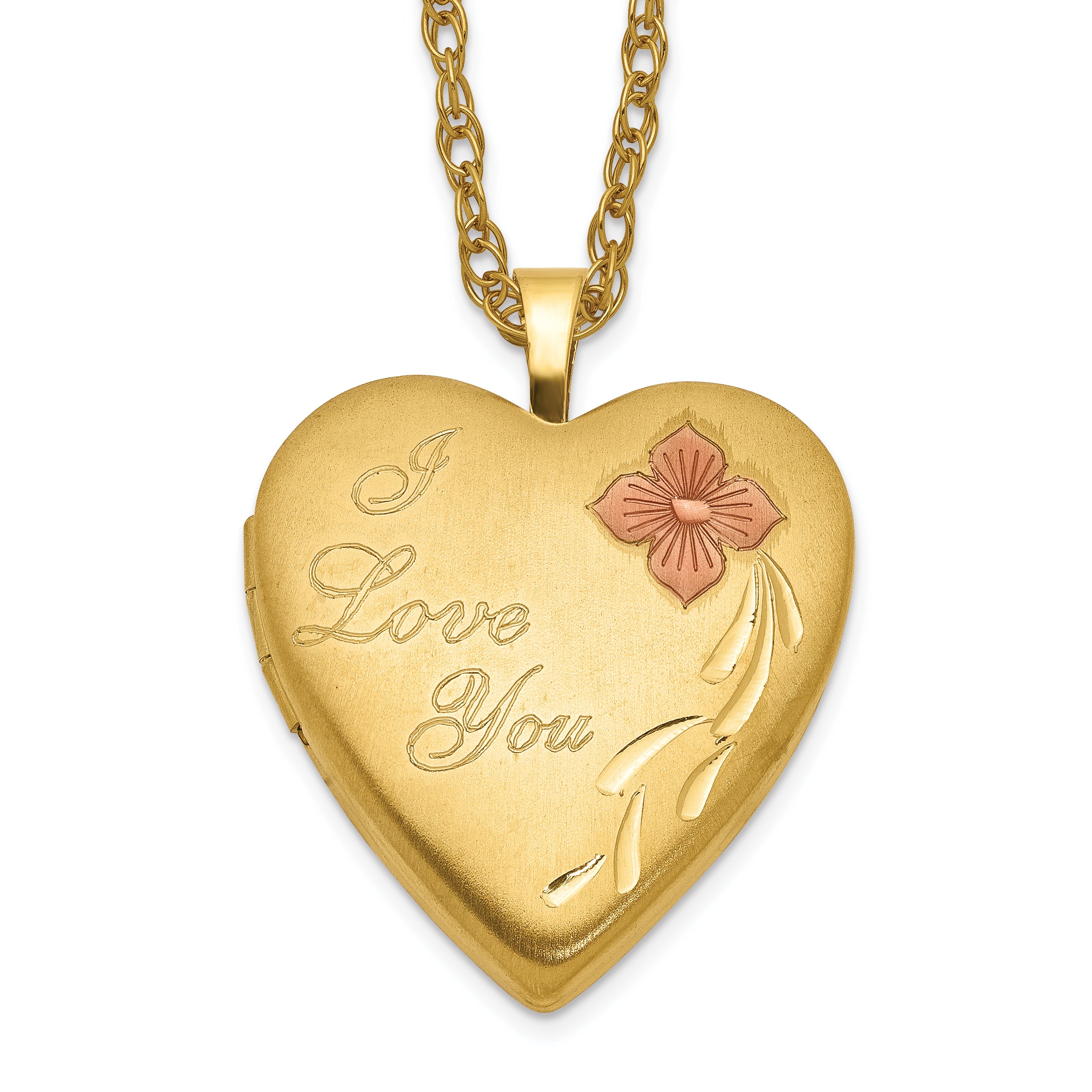 1/20 Gold Filled 20mm Enameled I Love You Heart Locket Necklace Main image