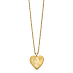 1/20 Gold Filled 20mm Cross & Footprint Heart Locket Necklace